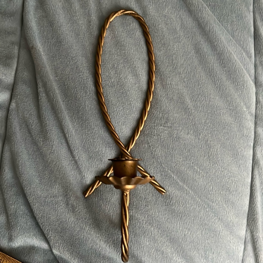 Homco gold twisted votive candle holder.